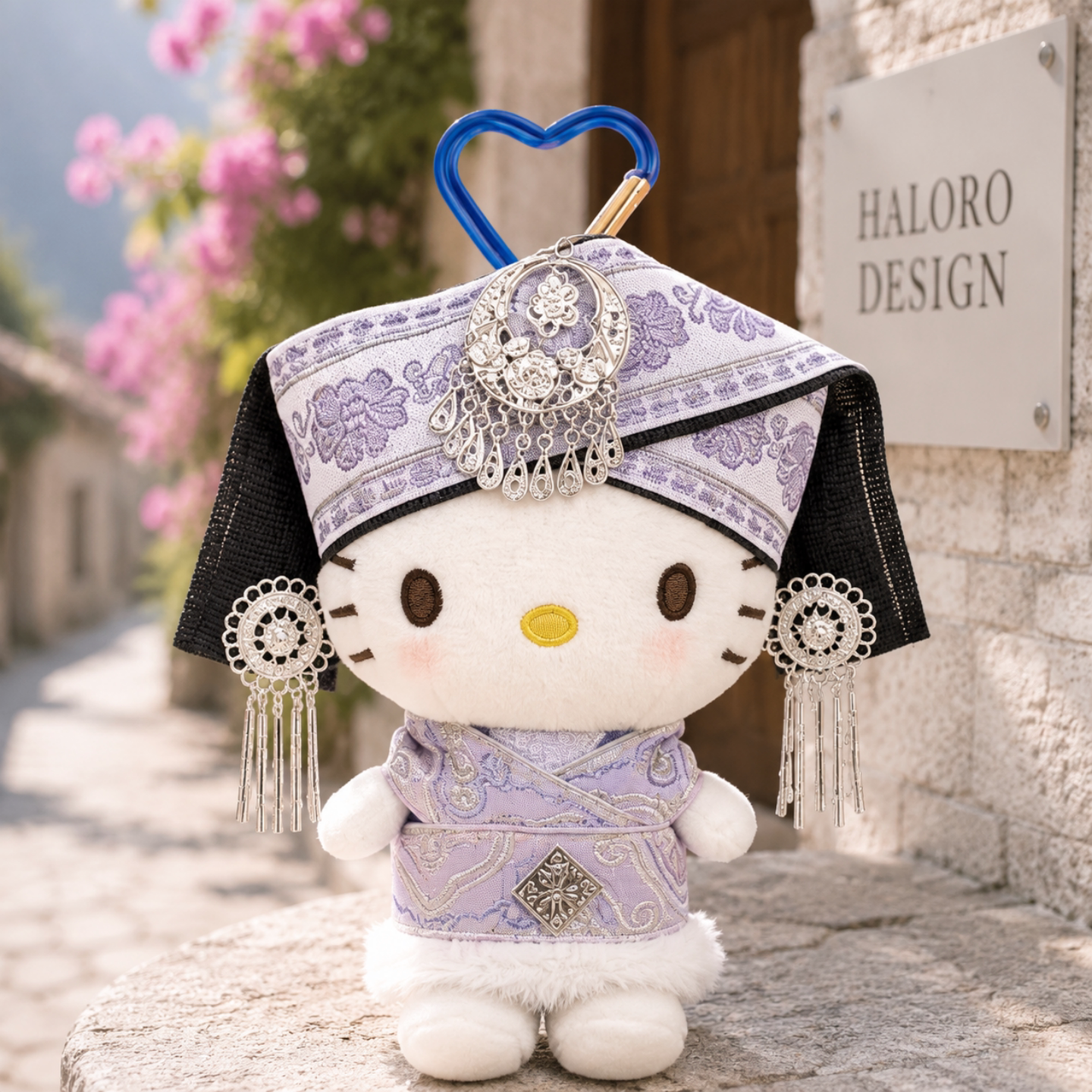 正版HelloKitty民族风毛绒包挂件可爱公仔钥匙扣玩偶挂饰闺蜜礼物