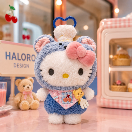 正版HelloKitty毛绒包挂件线条KT猫玩偶钥匙扣卡通公仔送闺蜜礼物