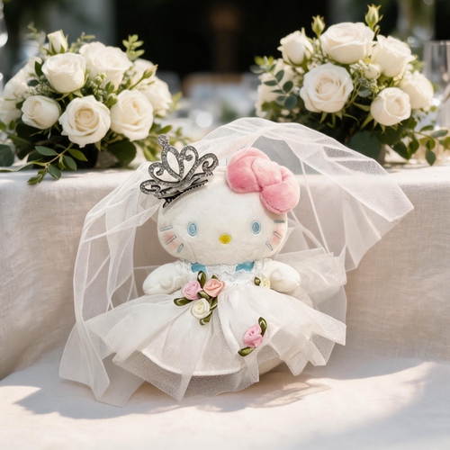 正版HelloKitty婚纱毛绒公仔包挂件新娘玩偶挂饰KT猫钥匙扣礼物