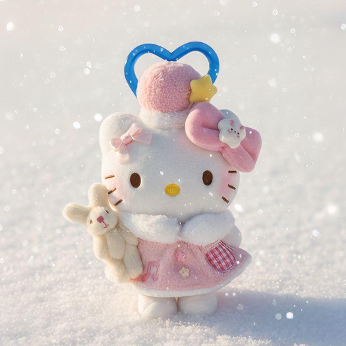正版新年红纽扣HelloKitty凯蒂猫包挂件卡通毛绒玩偶钥匙扣送礼物