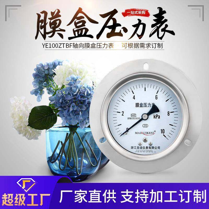 轴向带边304不锈钢膜盒压力表YE100ZTBF压力表,工业油品/胶粘/化学/实验室用品,其他实验室设备,淘宝优惠券,粉丝福利购,淘宝优惠卷