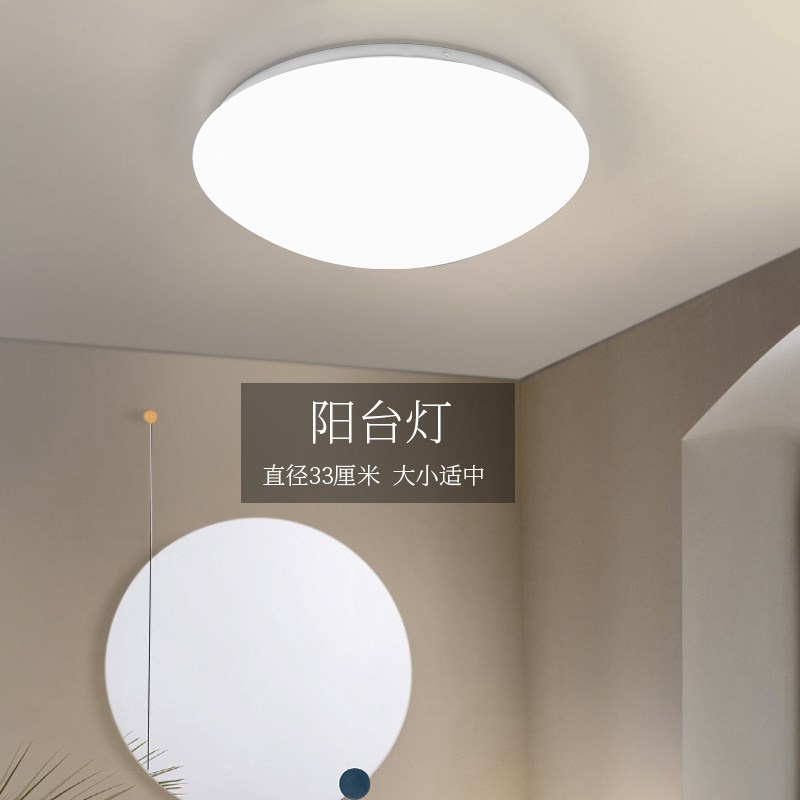阳台灯 过道灯小卧室灯厨房卫生间玄关led吸顶灯24w白光