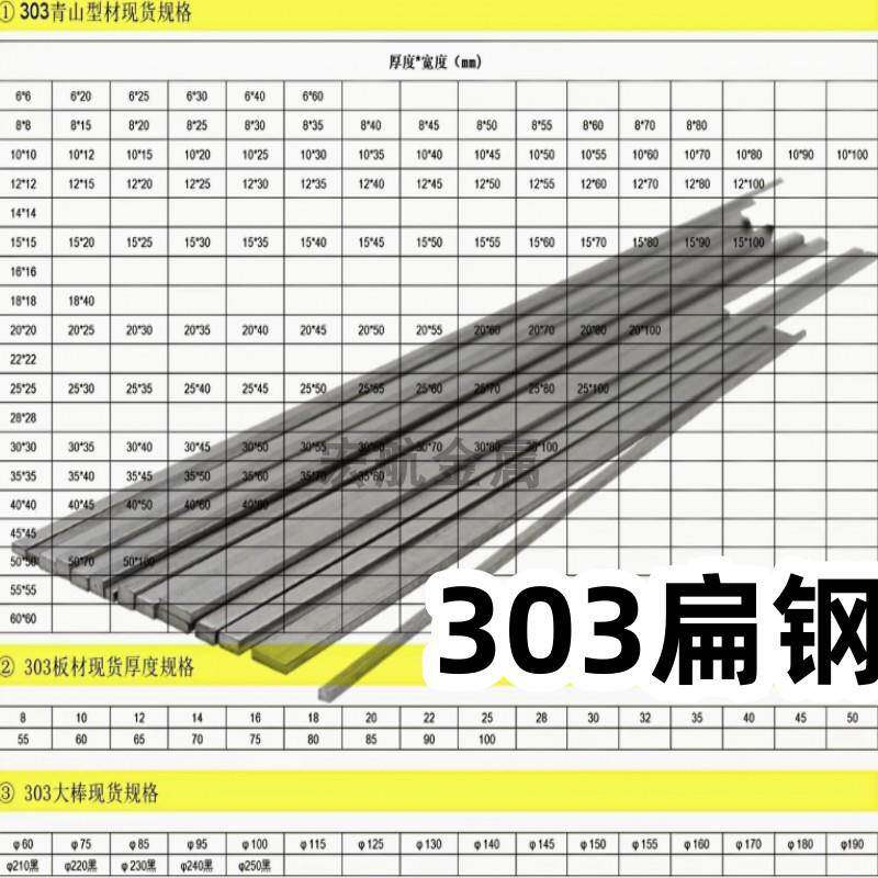 国标303不锈钢扁钢型材304方钢扁条排条实心钢条四方棒8 12 25mm
