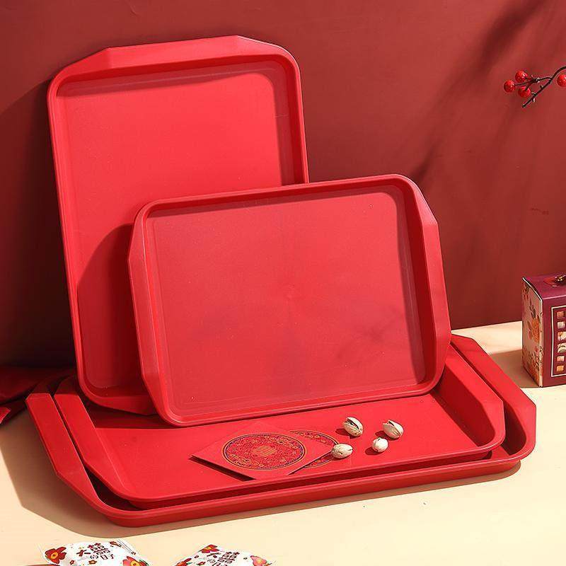 中式扶手托盘长方形红色婚礼端茶敬酒盘子喜庆干果零食水果摆盘子,餐饮具,盘,淘宝优惠券,粉丝福利购,淘宝优惠卷