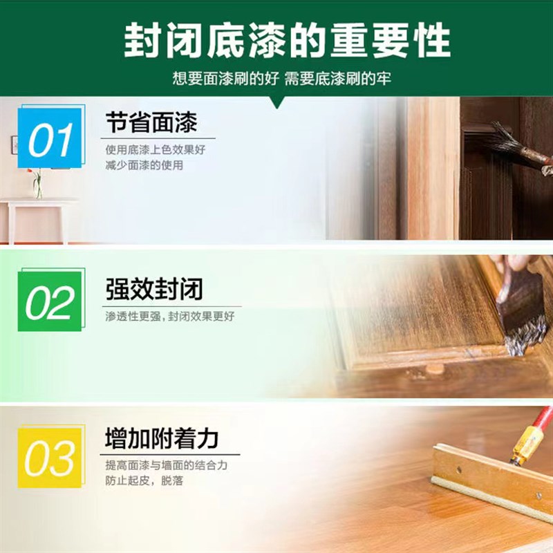 水性封闭底漆木器透明环保防霉防潮实木板家俱木头水性透明底漆