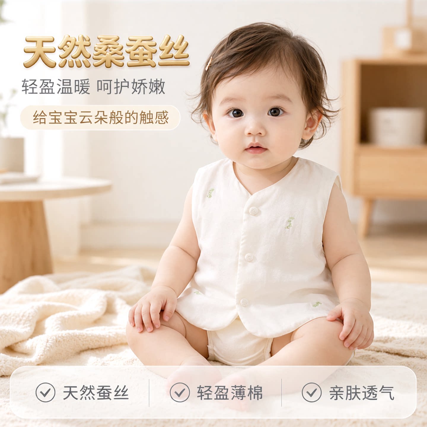 春秋薄棉马甲婴儿衣服