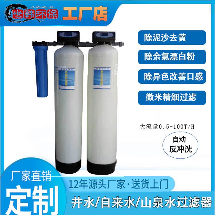 大流量井水处理设备黄水克星砂碳过滤器农村净水器泥沙水处理过滤