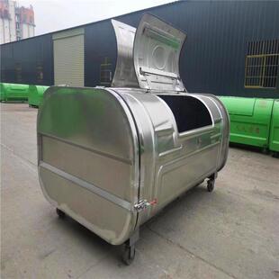 隆发梯形矩形模压不锈钢垃圾箱可加轨道挂车201、304多种材料选择