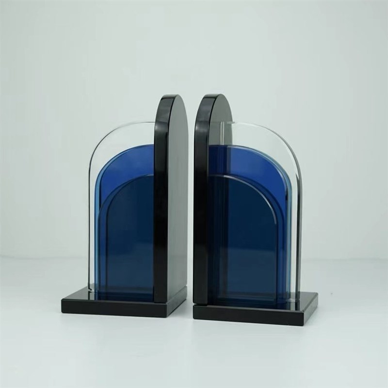 简约现代轻奢水晶书档摆件样板间软装饰品 家居杂志书架艺术摆设