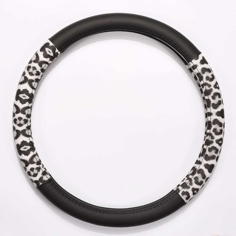 汽车把套适用大众速腾迈腾宝来朗逸朗动途观途安豹纹方向盘套皮革