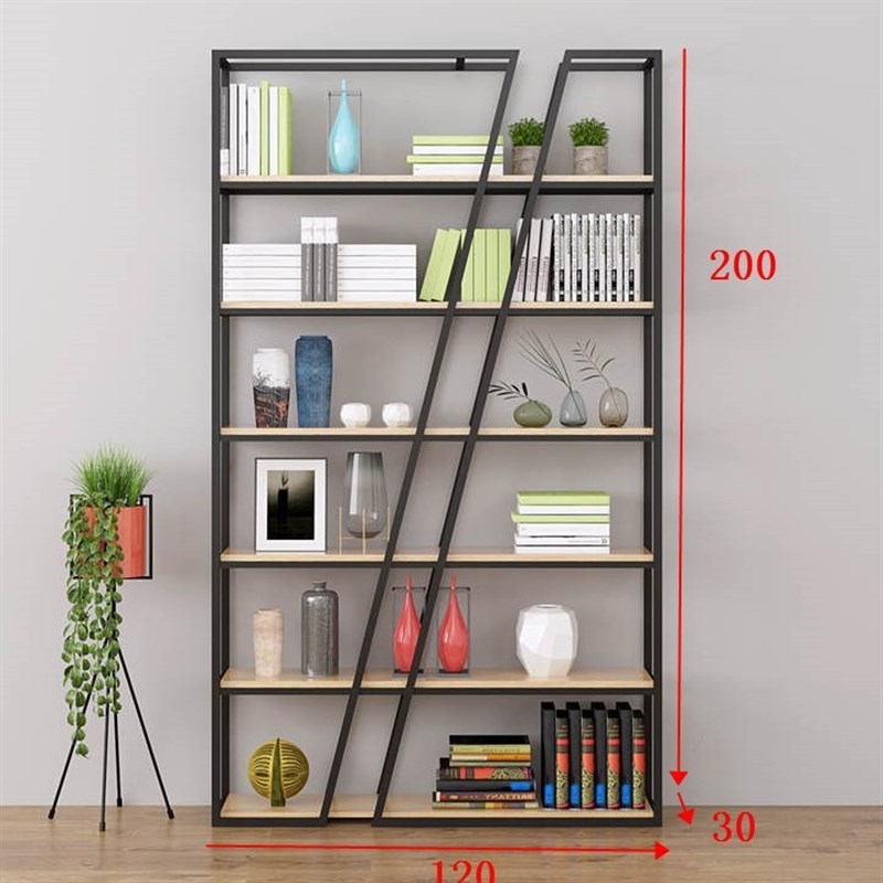 工业风铁艺隔断置物架简约现代办公室书架客厅落地多层展示收纳架