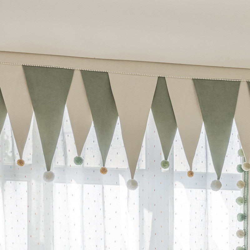 跨境严选雪尼尔窗帘奶油风丝绒全遮光儿童房客厅卧室绍兴窗帘