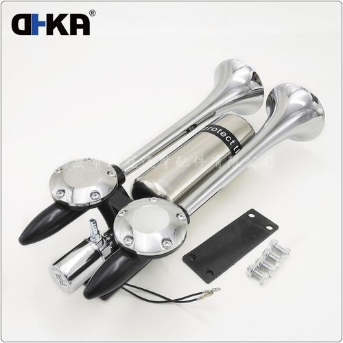 DHKA亚冠-AS140A现货 12V/24V双管火箭炮气喇叭 带储气罐 延音