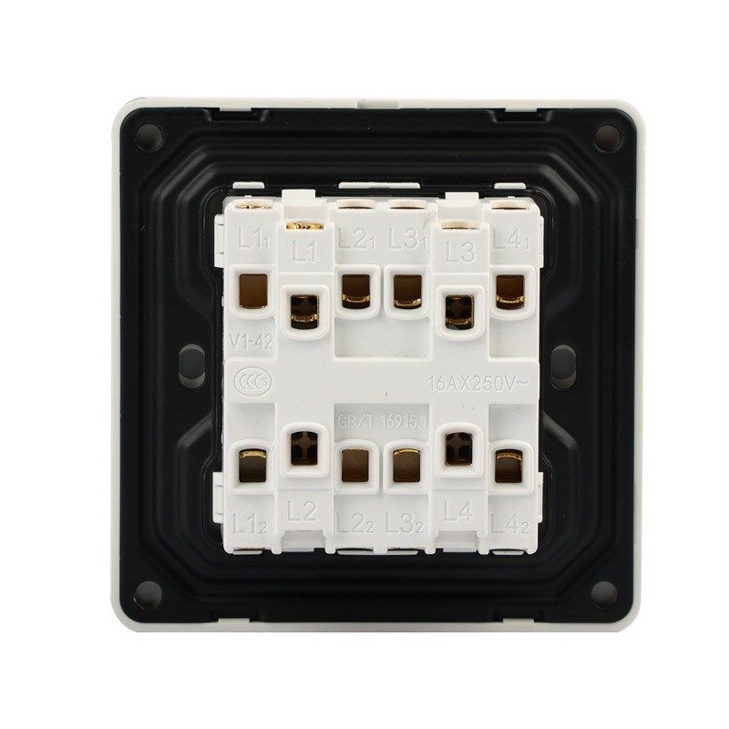 白色复古极简风拨杆式开关插座金属面板86型拨动酒店家用开关插座