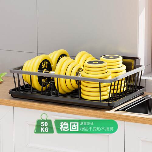 厨房置物架单层沥水碗碟架家用餐具收纳沥水篮铁艺放碗架