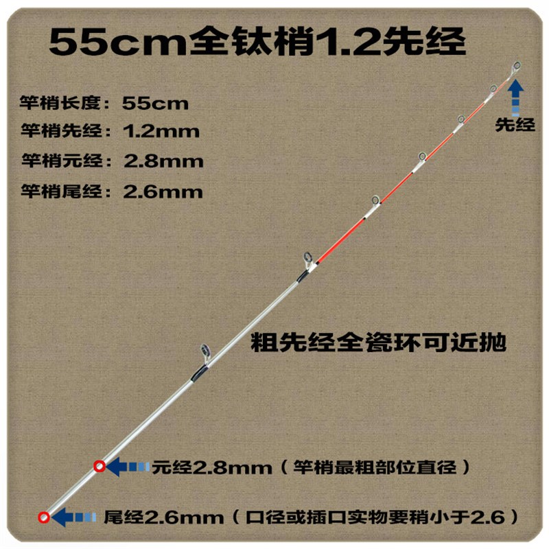 钛合金筏竿稍 阀杆梢夜光竿稍杆稍微F铅软尾稍钛合金竿稍筏钓江湖