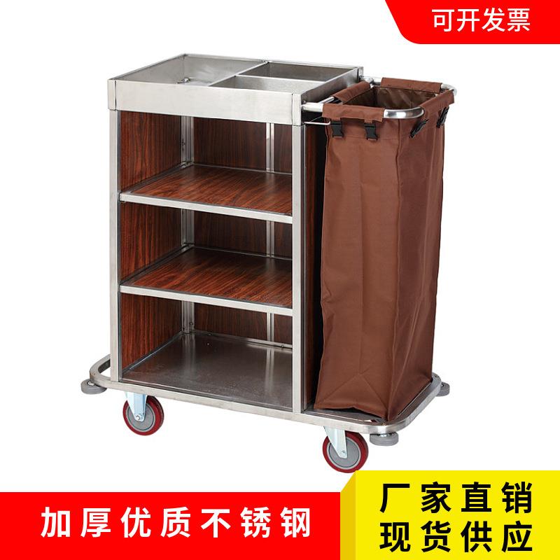 酒店加厚单边客房服务车钢木手推布草车宾馆清洁车拆装房口车