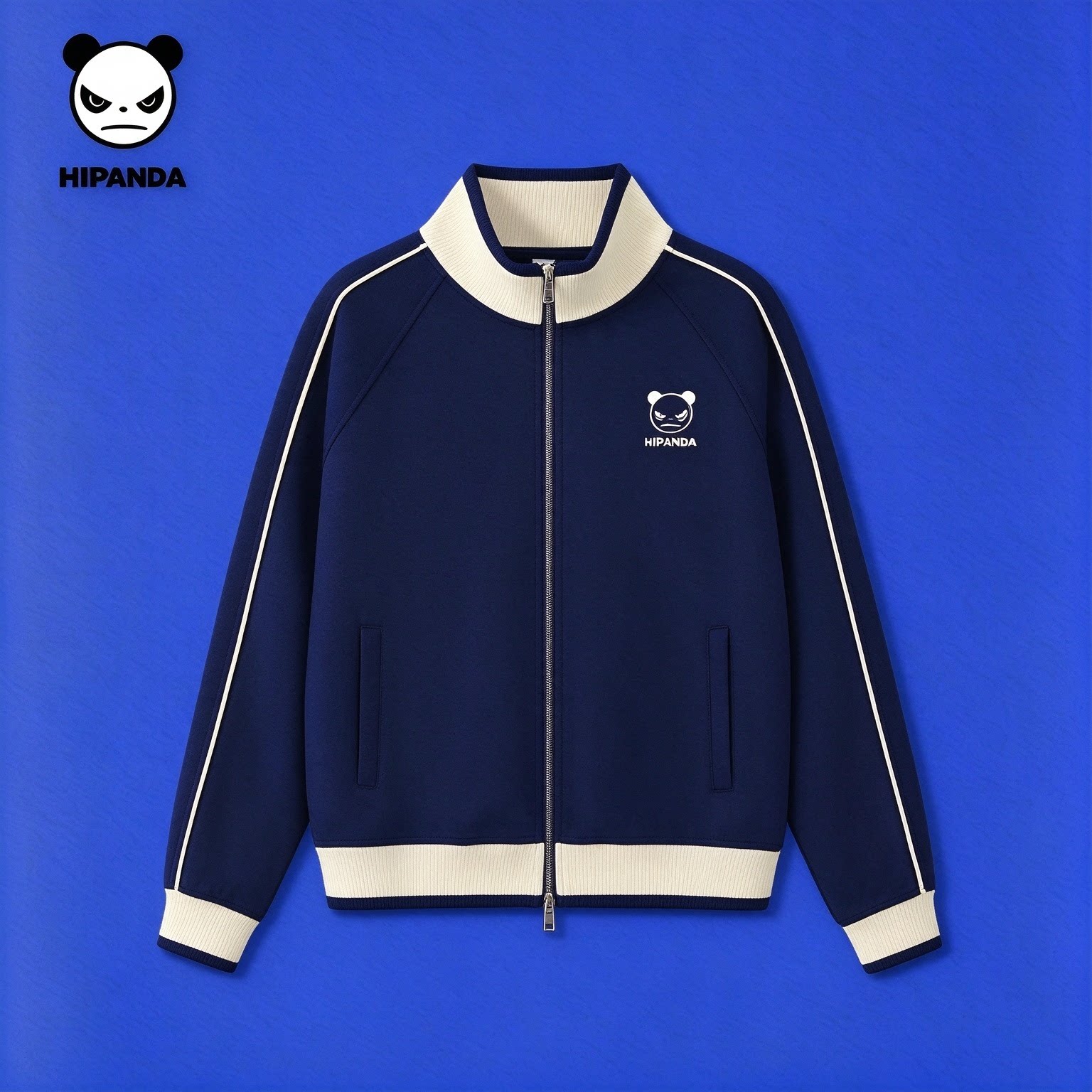 hipanda棒球服复古条纹撞色美式立领夹克外套宽松百搭运动棒球服