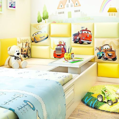 汽车总动员儿童防撞墙贴软包背景墙卧室床头防碰头墙垫榻榻米墙围