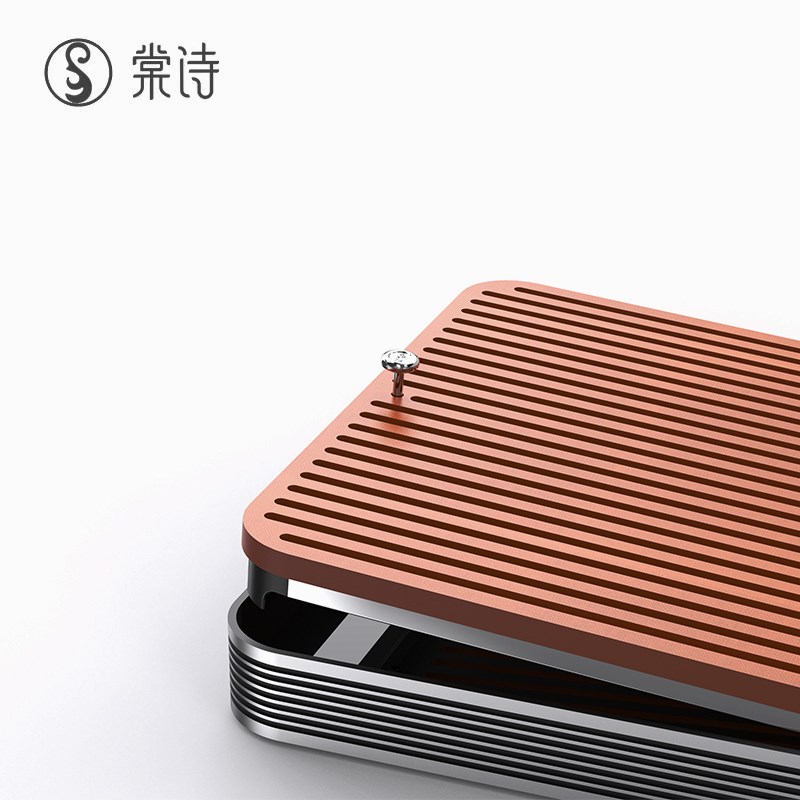 棠诗电木茶盘家用简约小型储水干泡盘可排水两用铝合金玻璃托盘