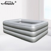 家用室内方形纯色加厚三层充气游泳水池成人泡澡儿童钓鱼戏水球池