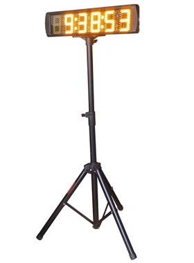 跑步计时器5寸6位黄色体育运动比赛倒计时时钟带三脚架可用于户外