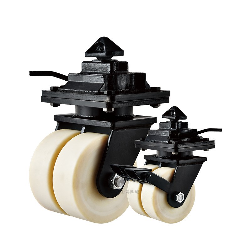 集装箱双排脚轮10寸12寸超重型尼龙万向轮4寸5寸6寸8寸码头货运轮