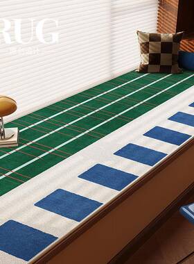 RUG原创设计 蓝色包豪斯飘窗垫窗台垫主卧阳台坐垫中古风高级地毯