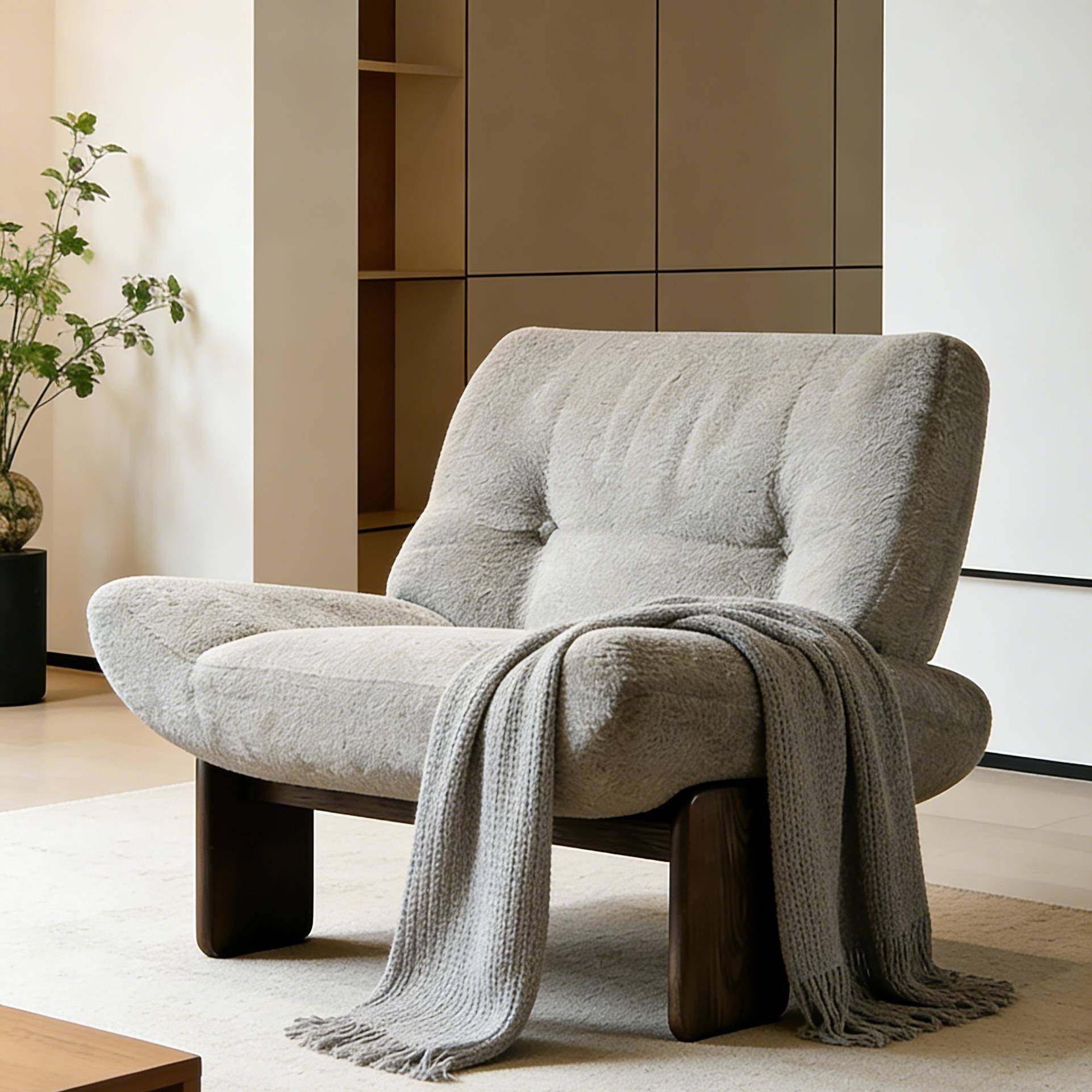 复古单人沙发椅侘寂风实木休闲椅酒店客厅会所接待椅设计师洽谈椅,住宅家具,沙发椅,淘宝优惠券,粉丝福利购,淘宝优惠卷