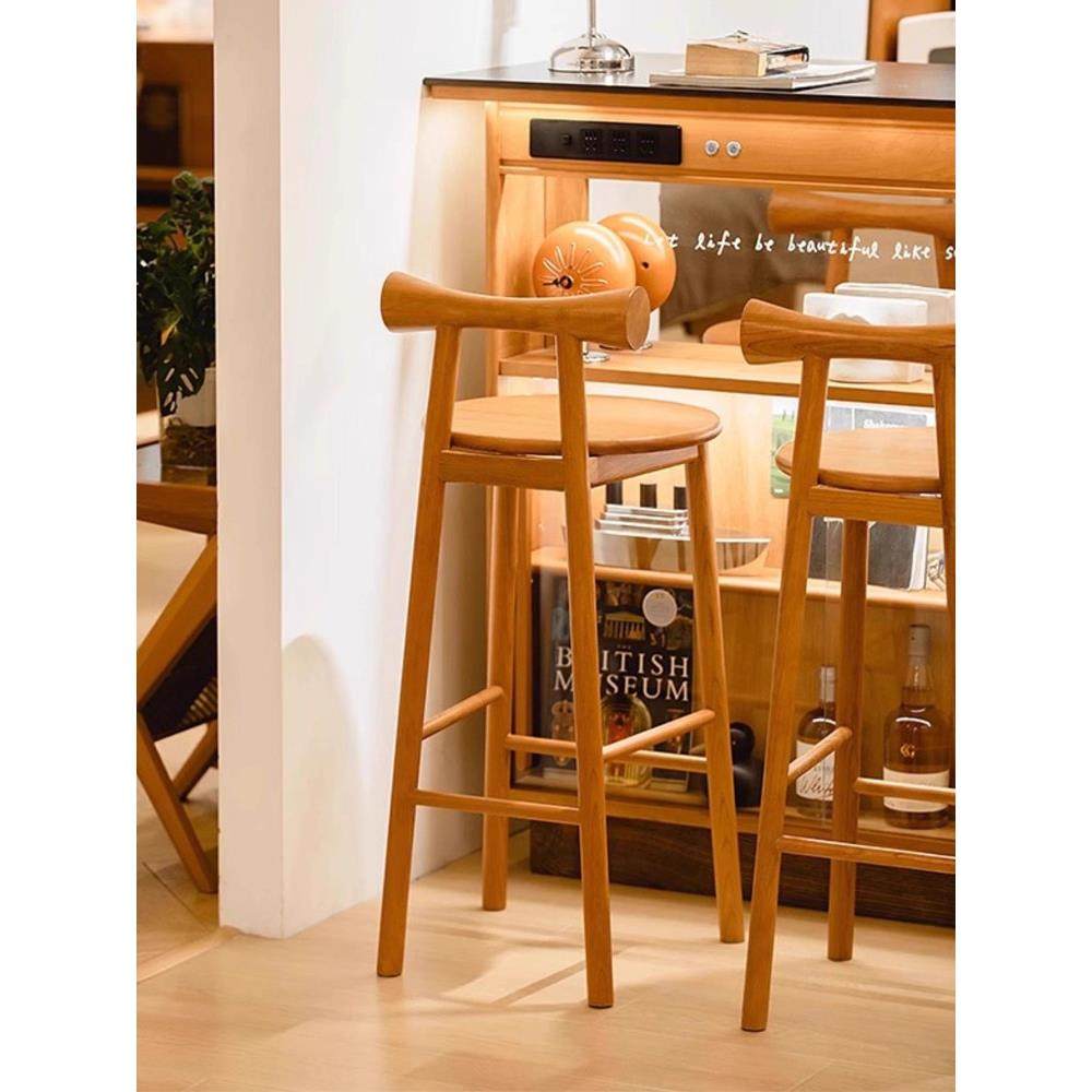 北欧日式实木吧台椅餐椅家用中岛台靠背酒吧收银前台蝴蝶高脚凳子,住宅家具,家用高脚椅,淘宝优惠券,粉丝福利购,淘宝优惠卷