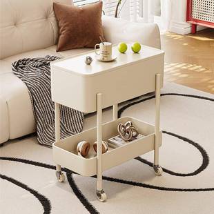 移动小边几奶油风边几桌床头柜客厅小桌子小茶几沙发边柜置物架
