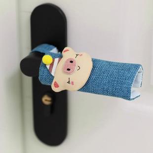 布艺房门把手保护套保温魔术贴冰箱把手套防冻手玻璃大门把套2个