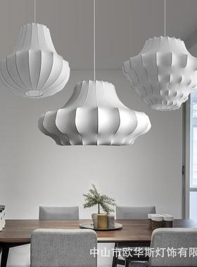 新款蚕丝吊灯客厅灯具现代简约北欧大气高档创意卧室餐厅led灯饰