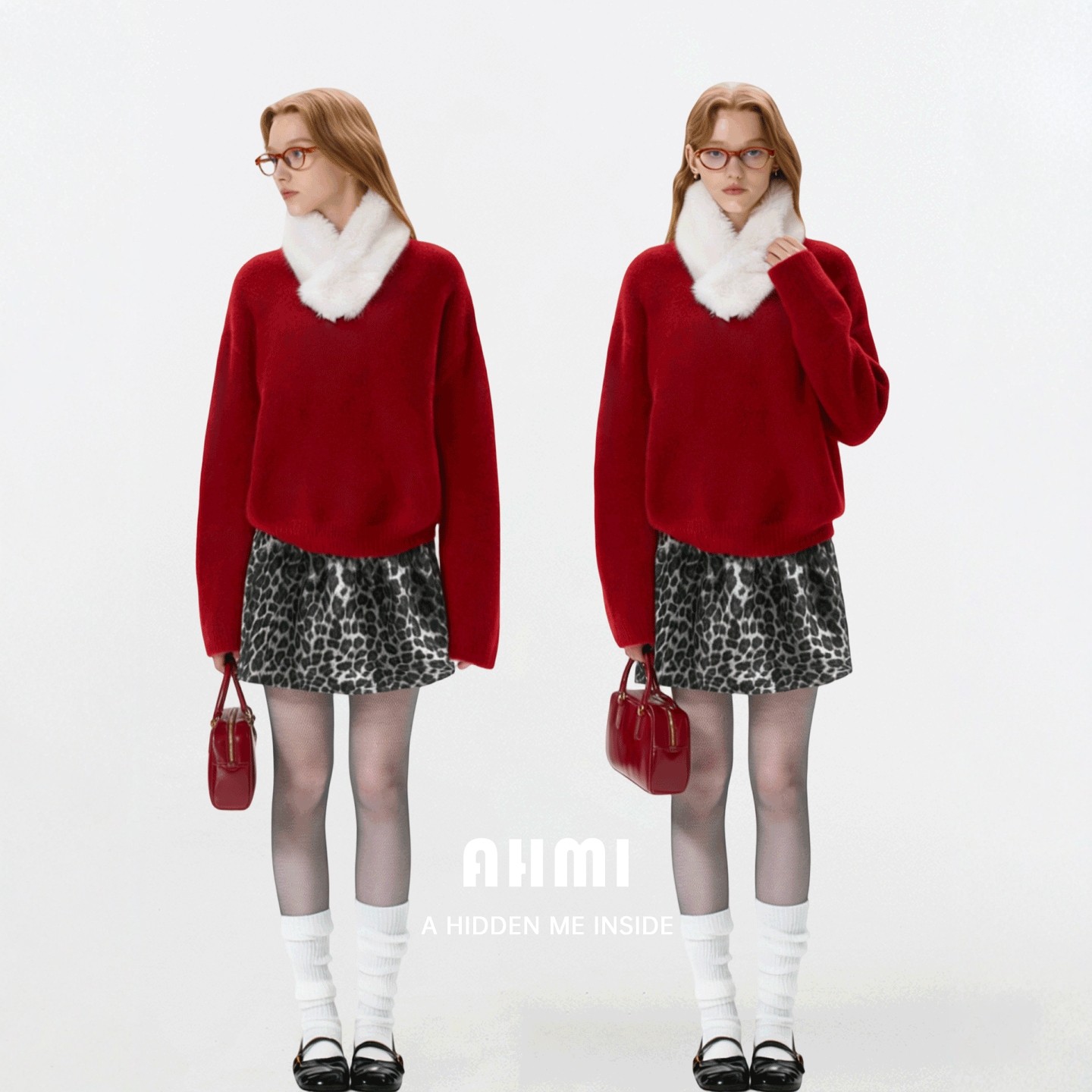 AHMI"炽热红玫瑰"2026新年限定红色针织毛衣女秋冬氛围感套头上衣,女装/女士精品,毛衣,淘宝优惠券,粉丝福利购,淘宝优惠卷