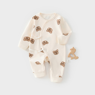 和尚服宝宝爬服四季 新生婴儿蝴蝶衣52码 纯棉初生婴儿连体衣春秋款