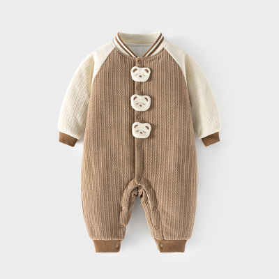 婴儿夹棉连体衣秋冬装120g宝宝加厚加棉哈衣连身衣爬服婴幼儿棉服