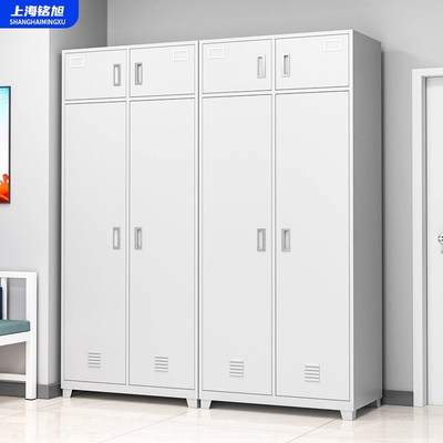 钢制更衣柜制式内务柜带镜子值班室双开门柜衣帽柜员工宿舍储物柜