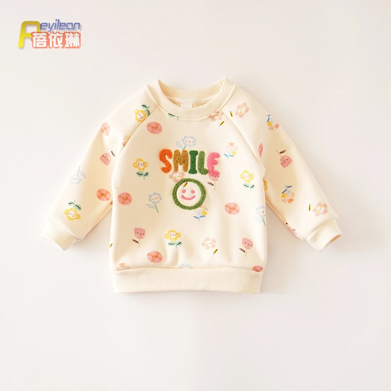 小女童宝宝加绒卫衣早秋季甜美可爱时尚婴儿上衣服秋装洋气1-3岁0