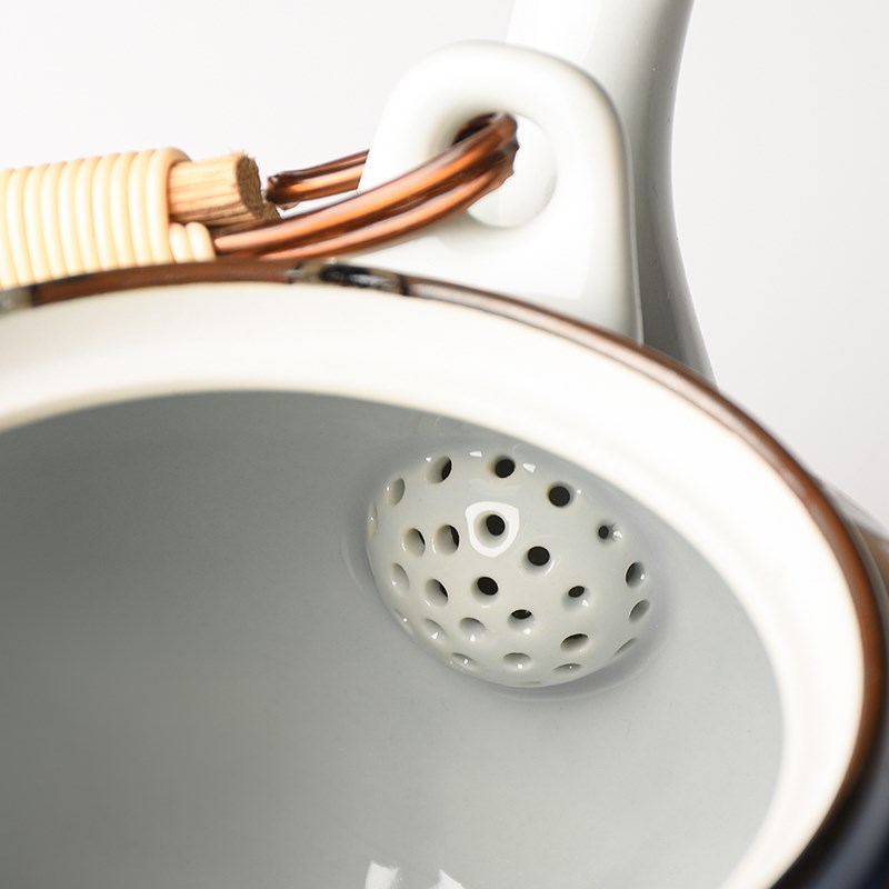 波佐见烧日式家用功夫喝茶茶具套装提梁茶壶五杯礼盒套装有田清秀