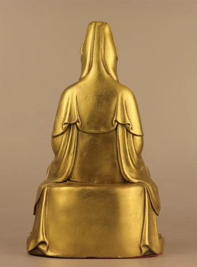 纯铜送子观音菩萨家用供奉求子坐莲五子观世音佛像保平安铜像摆件