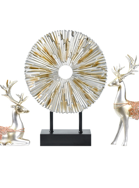 创意欧美式家居装饰品麋鹿摆件客厅酒柜电视柜结婚礼物工艺品摆设