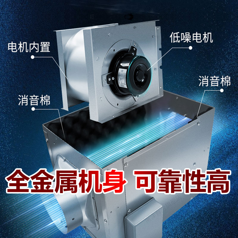 英达超静音风机家用商用新风系统空气净化强力管道抽风排风换气机
