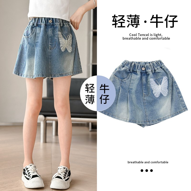 女童短裤夏季新款潮儿童装夏天裤子网红女中大童薄款牛仔裙裤洋气