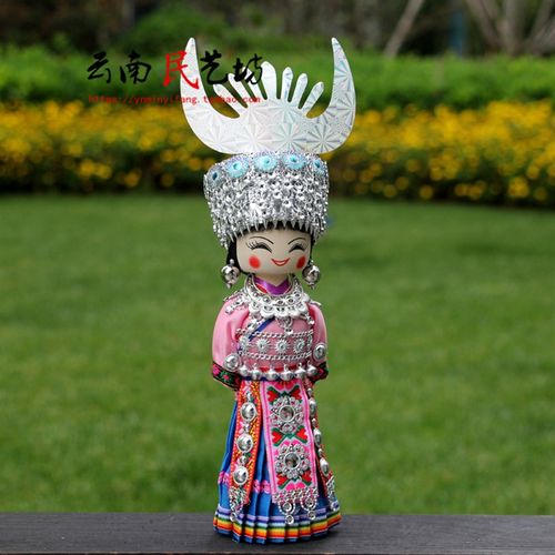 云南贵州凤凰少数民族苗族娃娃手工艺品人偶摆件木偶旅游纪念送礼