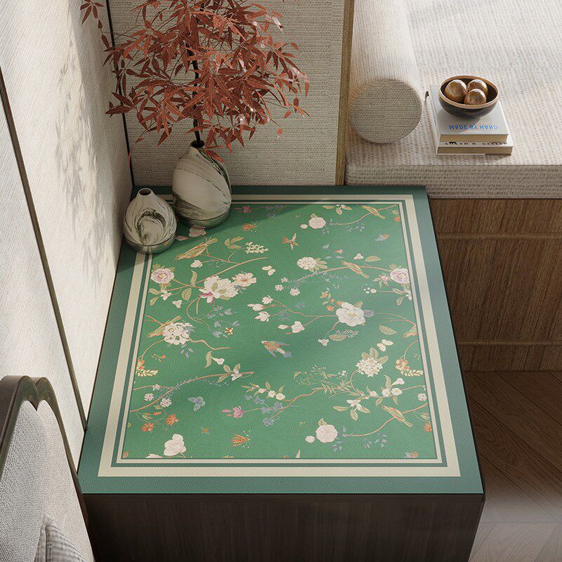 美式高级感轻奢长头柜防尘垫子PVC荔枝纹软皮革桌垫餐边柜保护垫