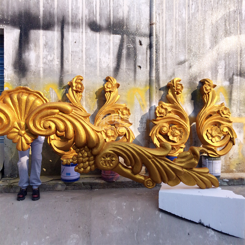 酒店剧院外墙面婚庆泡沫玻璃钢贴墙欧式景观浮雕雕花边艺术定制