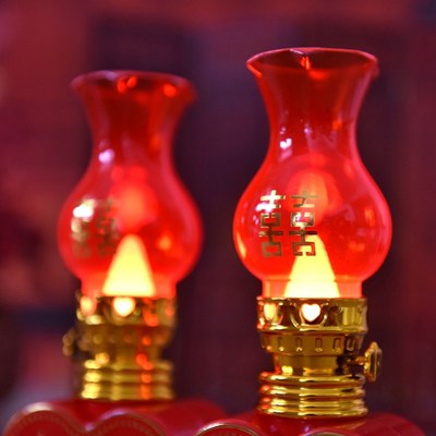 结婚婚房创意用品永结同心桃心LED电子蜡烛灯洞房花烛婚庆电蜡烛
