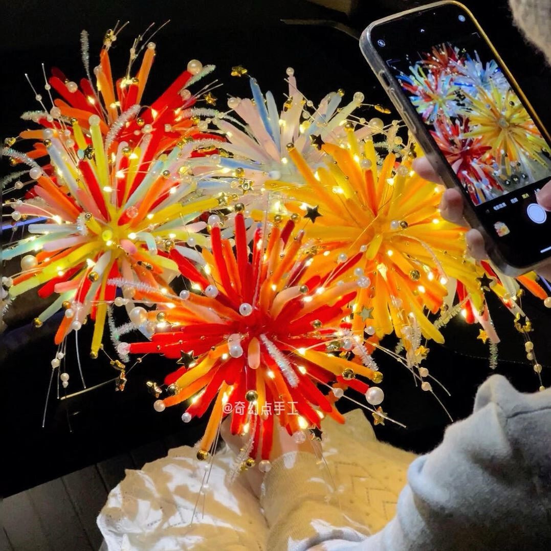 棒棒糖烟花灯扭扭棒手工diy材料个性创意自制新年礼物送闺蜜朋友