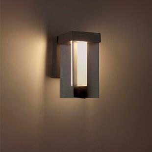方形磨砂玻璃壁灯15W室外别墅大门LED砂灰户外防水铝制壁灯