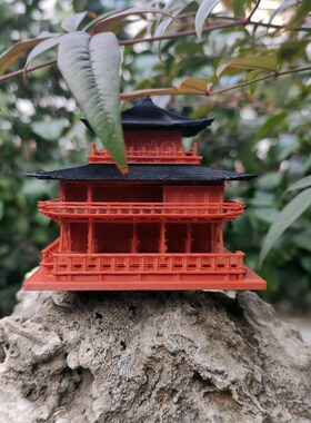 古风造景小摆件假山奇石盆景微景观中式古建筑流水陆溪流鱼缸鱼池